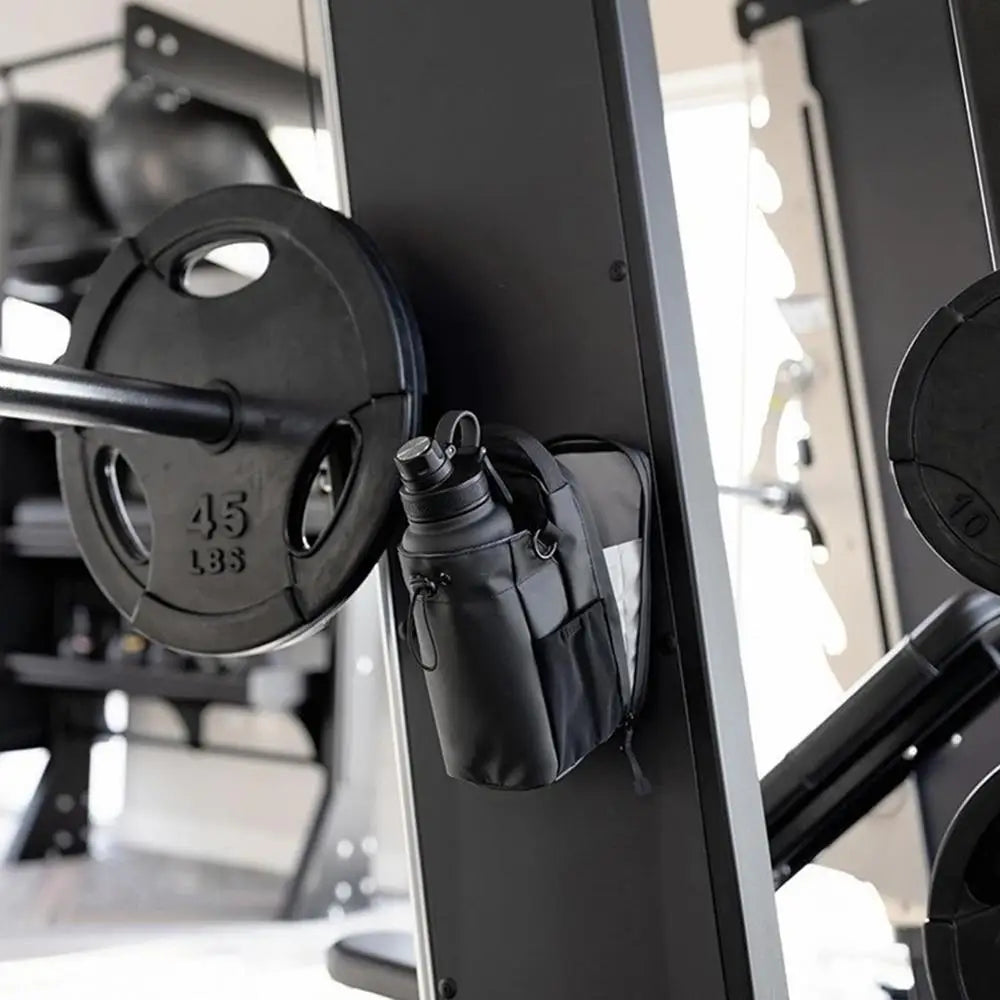 Fitness Magnetic Water Bottle Bag Gym Non Slip Magnetic Gym Sling Bag With Phone Pocket Magnetic Water Bottle Carrier Pouch